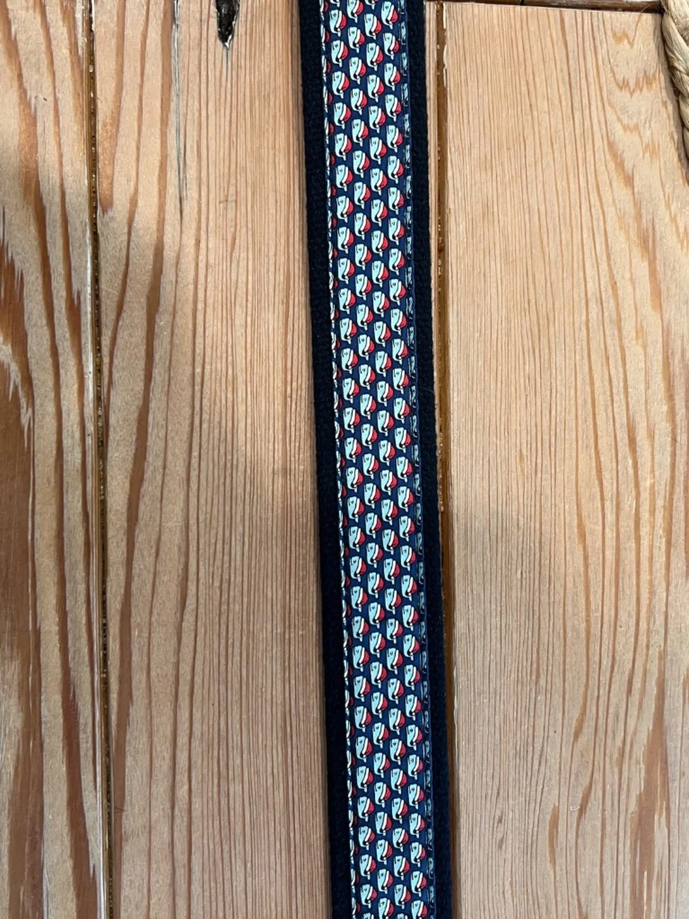 Vineyard Vines Size 32 Classic Whale Canvas Club Men's Belt Navy Leather